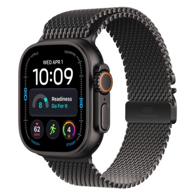 Apple Watch Ultra 4 GPS + Cellular 49mm Black Titanium Case with Black Titanium Milanese Loop - L