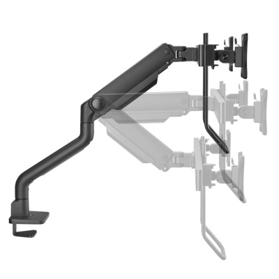 Brat dublu monitor Neomounts DS75S-950BL2; pentru display-uri cu diagonale 17"-32", sistem de prindere VESA 75x75~100x100, greutate maxima suportata 8 - per ecrankg, full motion, tilt 60°, swivel 90°, rotate 180°, distanta fata de perete 204-741mm; gas - Img 3