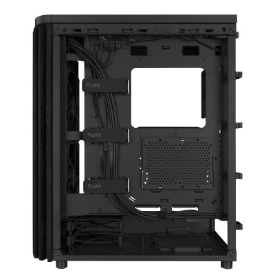 Carcasa ASUS PROART PA401 WOOD EDITION Mid Tower ARGB NEGRU, Tempered Glass, Sloturi Expansiune 7, Drive Bays: 2x3.5" 2x2.5"/3.5", Ventilatoare Suportate: 5 (spate: 1x120mm, fata: 2x140mm sau 2x160mm, sus: 2x120mm sau 2x140mm), Ventilatoare Incluse: 2 - Img 9
