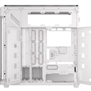 Carcasa CORSAIR 9000D AIRFLOW Super Full Tower RGB ALB, Tempered Glass, Sloturi Expansiune 8 orizontale sau 4 verticale+ verticale pentru placa de baza secundara, Drive Bays: 5x3.5" 6x2.5", Ventilatoare Suportate: 18 (spate: 2x120mm sau 1x140mm, fata: - Img 7