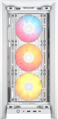 Carcasa CORSAIR FRAME 4000D RS Modular Mid Tower ARGB ALB, Tempered Glass, Sloturi Expansiune 7 orizontale sau 3 verticale, Drive Bays: 2x3.5" 4x2.5", Ventilatoare Suportate: 12 (spate: 1x120mm sau 1x140mm, fata: 3x120mm sau 2x140mm sau 2x200mm, lateral: - Img 2