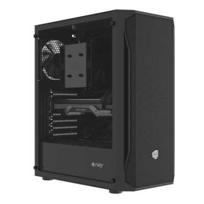 Carcasa FURY SHOBO SH4F Mid Tower NEGRU, Tempered Glass, Sloturi Expansiune 7, Drive Bays: 2x3.5" 2x2.5", Ventilatoare Suportate: 8 (spate: 1x120mm, fata: 3x120mm sau 3x140mm, sus: 2x120mm sau 1x140mm, jos: 2x120mm), Ventilatoare Incluse: 4 (4x120mm), - Img 8