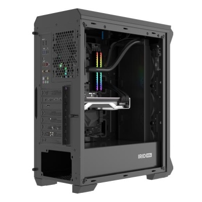 Carcasa GENESIS IRID 505F Mid Tower NEGRU, Tempered Glass, Sloturi Expansiune 8, Drive Bays: 2x3.5" 7x2.5", Ventilatoare Suportate: 6 (spate: 1x120mm, fata: 3x120mm sau 2x140mm, sus: 2x120mm sau 2x140mm), Ventilatoare Incluse: 5 (sus: 1x120mm, fata: - Img 8