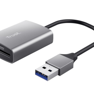 Cardreader USB-A Trust Dalyx Fast, carduri compatibilie micro-SD, SD, gri