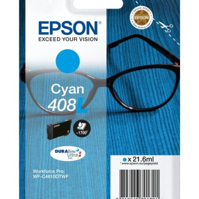 Cartus cerneala Epson 408L Ink Tank, Cyan, DuraBrite Ultra Ink,capacitate 21.6ml, 1.7k pagini, pentru WorkForce Pro WF-C4810DTWF. - Img 3