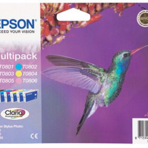 Cartus cerneala Epson T0807, multipack (cyan,magena,yellow,black,light cyan,light magenta), capacitate 6x7,4ml, pentru Stylus Photo P50, Stylus Photo PX650, Stylus Photo PX660, Stylus Photo PX700W, Stylus Photo PX710W, Stylus Photo PX720WD, Stylus Photo