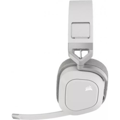 Casti cu microfon Corsair HS80 MAX WIRELESS, Multi-platform Gaming, 20Hz-40Khz, 32ohm, 116db, driver 50mm, autonomie baterie de pana la 24 de ore, alb - Img 2