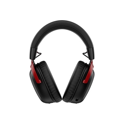 Casti gaming HyperX Cloud III S Black-Red, autonomie pana la 120 ore, timp incarcare 5 ore, DTS Headphone:X Spatial Audio, drivere 53mm, microfon detasabil cu metal mesh, noise cancelling si indicator LED, jack 3,5mm/USB-C/USB-A, cupe cu spuma cu