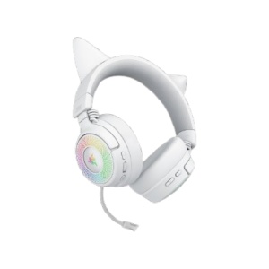 Casti wireless Razer Kraken Kitty V3 Pro, THX Spatial Audio, iluminare RGB, frecventa raspuns 20 Hz - 28 kHz, microfon detasabil unidirectional, alb