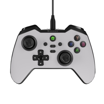 Controller cu fir Genesis Mangan 300, tip Analog/Digital, interfata USB, numar butoane 19, lungime cablu 200 cm, compatibilitate PC, ROG Ally, Nintendo Switch, Steam Deck, alb