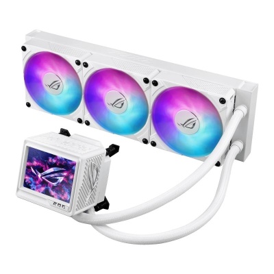 Cooler Procesor ASUS ROG RYUJIN III 360 ARGB EXTREME ALB, marime radiator 399.5mm, 3 ventilatoare ARGB, Viteza ventilatoare 2800 RPM +/- 10%, Viteza pompa: 5100 +/- 10%, Suport AMD: AM4, AM5, suport INTEL: LGA 115x/1200/1700/1851, Airflow: 89.73 CFM, - Img 5