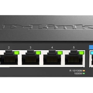 D-Link switch DMS-107, 7 porturi, Standarde si protocoale: IEEE 802.3 10BASE-T, IEEE 802.3u 100BASE-TX, IEEE 802.3ab 1000BASE-T, IEEE 802.3bz 2.5GBASE-T5 porturi Gigabit, 2 porturi 2.5Gbps, Capacitate 20 Gbps, fara ventilator, carcasa metal,