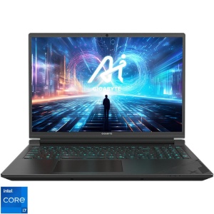 Gigabyte Gaming notebook G6X 9KG-43EE854SD, Procesor: Intel Core i7-13650HX (14 cores, 20 threads, 3.60-4.90 GHz, 24 MB cache), RAM: 16GB, SSD 1TB, Display 16", rezolutie: 1920 x 1200 (WUXGA), Refresh rate: 165Hz, Placa video dedicata: NVIDIA GeForce RTX