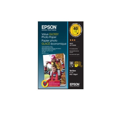 Hartie foto Epson S400044, dimensiune 10x15cm, 40 coli, tip glossy, greutate 183g/m2
