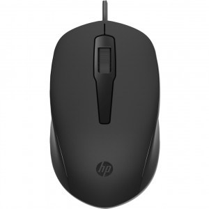 HP Mouse USB-A wired, black, 3 buttons, ambidextrous, up to 1600 dpi. Dimensions: 10.34 x 6.11 x 3.42 cm. Weight 60g