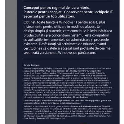 Licenta retail Microsoft Windows 11 Pro 32-bit/64-bit Romanian USB - Img 2