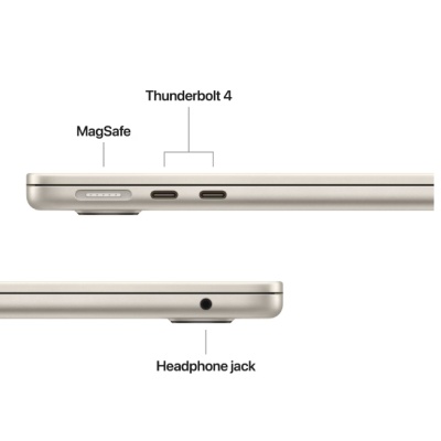 MacBook Air 13.6" Retina/Apple M5 (CPU 10-core, GPU 10-core, NeuralEngine16-core)/16GB/2TB - Starlight - INT KB - 70W ADAPTER- 2026 (CTO from MDHC4RO/A)