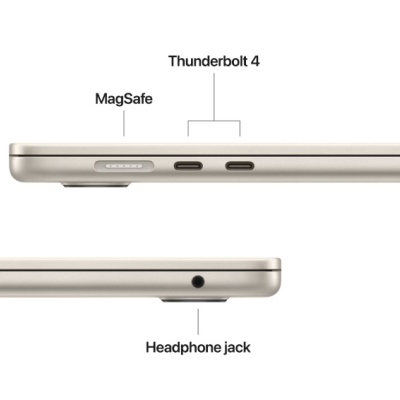 MacBook Air 15.3" Retina/Apple M4 (CPU 10-core, GPU 10-core, Neural Engine16-core)/16GB/256GB - Starlight - INT KB (2025) - Img 2