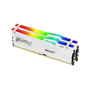 Memorie RAM Kingston, DIMM, DDR5, 64GB, 6000MHz, CL36, 1.35V, FURY Beast White, RGB, Kit of 2