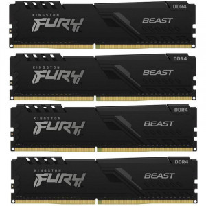 Memorie RAM Kingston Fury Beast, DIMM, DDR4, 16GB (4x4GB), CL16, 2666MHz