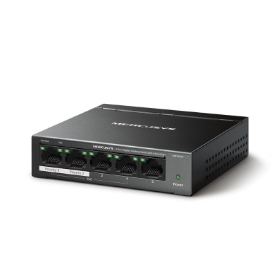 MERCUSYS DESKTOP SWITCH 5PORT MS105GP POE, Interfata: 5 x 5× 10/100/1000 Mbps RJ45 ports, 4 x POE, PoE Power Budget: 65 W, Standarde si protocoale: IEEE 802.3x Flow Control, dimensiuni: 99.8*98*25mm, - Img 3