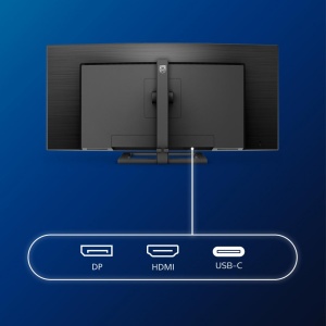 Monitor 34" PHILIPS 346E2CUAE, QHD 3440*1440, 100 Hz, 300 cd/mp, 21:9 ,Anti-Glare, 3H, Haze 25%, WLED, VA, 3000:1, Flicker-free, 4 ms, 178/178,DP, HDMI, USB-C, audio out, boxe 2*5W, PIP/PBP mode, Kensington lock,VESA 100*100, culoare negru - Img 6
