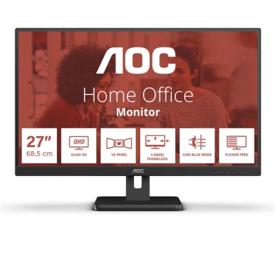 Monitor Consumer AOC Q27E3UMF, 27", 2560 x 1440 pixeli, Black, 3 ani Garantie