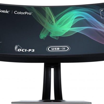 Monitor ViewSonic 38" VP3881A, Curvature: 2300R, Diagonal (inch): 38, Diagonal (cm): 96.5, Aspect ratio: 21:9, Panel: IPS, Resolution: 3840x2160, Refresh Rate: 60Hz, Response time GtG: 5ms, Brightness (max): 300 cd/m², Contrast (static) : 1000:1,