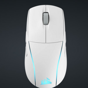 Mouse Gaming CORSAIR M75 WIRELESS LIGHTWEIGHT RGB ALB, 26K DPI, Senzor Marksman 26K, autonomie baterie: pana la 105 ore 2.4GHZ si pana la 210 ore Bluetooth