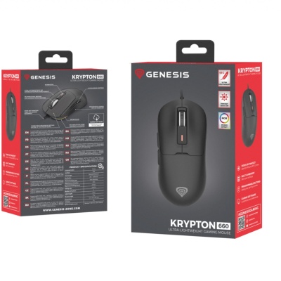 Mouse gaming cu fir Genesis Krypton 660, interfata USB, 12000 DPI, 6 butoane, iluminare RGB, negru - Img 12