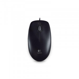Mouse Logitech B100, optic, interfata USB, rezolutie 800 DPI, 4 butoane, negru