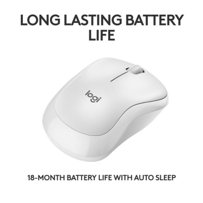 Mouse Logitech MK240 Silent Wireless, optic, interfata Bluetooth, rezolutie 1000 DPI, alb - Img 3