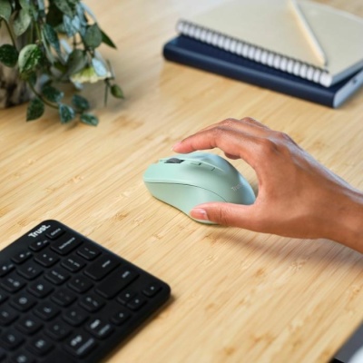 Mouse Trust Mydo Wireless, rezolutie 1800 DPI, 4 butoane, durata de viata baterie 6 luni, verde - Img 12