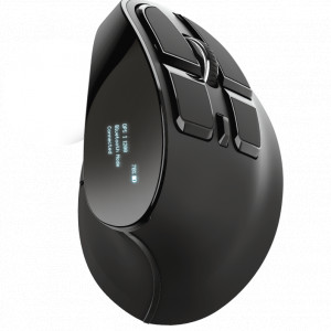 Mouse Trust Voxx, Rechargeable Ergonomic Wireless, negru