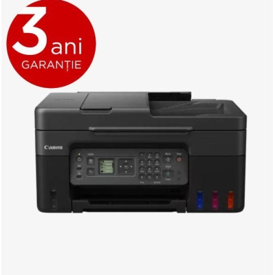 "Multifunctional inkjet color CISS Canon PIXMA G4470 , dimensiune A4(Printare, Copiere, Scanare, Fax), viteza imprimare 11ipm alb-negru, 6ipm color,rezolutie printare 4800x1200 dpi, imprimare fara margini, alimentarehartie 100 coli, ADF 35 coli, scanner