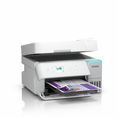 Multifunctional inkjet color Epson EcoTank CISS L6376, culoare alb, dimensiune A4 (Printare,Copiere, Scanare), printare borderless, viteza 35ppm alb-negru, 23ppm color, rezolutie 4800x1200 dpi, alimentare hartie 250 coli,ADF 30 coli, duplex automat - Img 4
