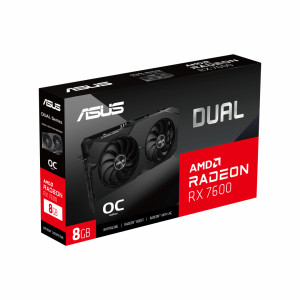 Placa Video Asus Dual Radeon RX7600 OC 8GB, GDDR6, 128BIT, 1x HDMI 2.1, 3x DisplayPort 1.4a, PCI Express 4.0