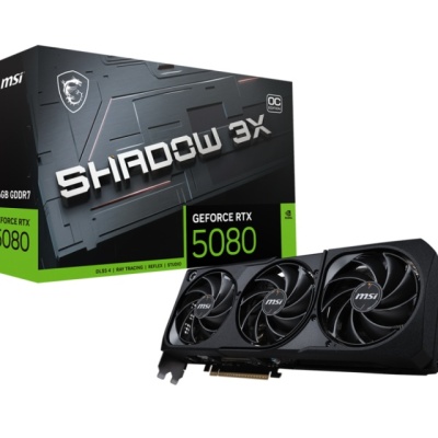 Placa Video MSI GEFORCE RTX 5080 SHADOW 3X OC 16GB GDDR7 256 bit, PCIE 5.0, 3x DP 1x HDMI
