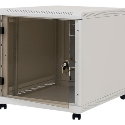 Rack de podea 19" Triton 12U 600x800mm usa fata sticla panouri laterale/spate detasabile sectiuni pentru ventilatie activa, sectiuni acces cabluri sus/jos/spate IP30 gri