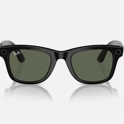 Ray-Ban Meta Wayfarer AI Glasses Shiny Black/G-15 Green