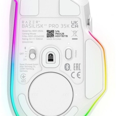 Razer Basilisk V3 Pro 35K, wireless, bluetooth, rezolutie maxima 35000 DPI, iluminare Razer Chroma™ RGB, senzor Focus Pro 35K Optical Sensor Gen-2, alb - Img 4
