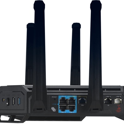 Router Asus Quad-Band ROG Rapture GT-BE98, WIFI-7, Standarde wireless: WiFi 6 (802.11ax), WiFi 7 (802.11be), IEEE 802.11a, IEEE 802.11b, IEEE 802.11g, IEEE 802.11n, IEEE 802.11ac, IPv4, IPv6, Segment Produs: BE25000, Viteza wireless: 1376+5764+5764+11529 - Img 2