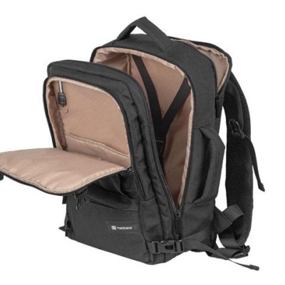 Rucsac laptop Natec Camel Lite, compatibilitate dimensiune laptop 15.6", 3 compartimente, capacitate 19L, material Polyester 600D, negru - Img 5