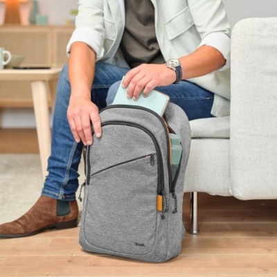 Rucsac laptop Trust Avana pentru laptop-uri cu diagonala de 16", material POM, RPET Polyester, RPET twill polyester, volum 20 L, gri - Img 11