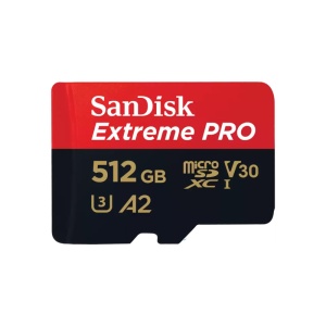 SanDisk Extreme PRO. Capacity: 512 GB, Flash card type: MicroSDXC, Flash memory class: Class 10, Internal memory type: UHS-I, Read speed: 200 MB/s, Write speed: 140 MB/s, UHS Speed Class: Class 3 (U3), Video Speed Class: V30. Protection features: Shock