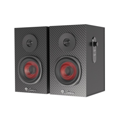 Sistem audio Genesis HELIUM 200 2.0, interfata mini jack 3.5 mm, putere maxima RMS 20 W, diametru difuzoare 76,2 mm, negru