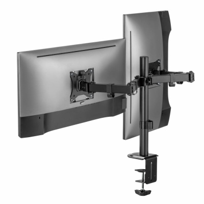 Suport 2 monitoare SeriouxMM66-C024, brat articulat monitor, compatibilitate dimensiune ecran 17"-32", greutate maximă suportata: (per ecran): 9kg, VESA: 75x75, 100x100, inclinare: +45°~-45°, pivotare: +90°~-90°, rotația ecranului: + 180°~-180°, - Img 10