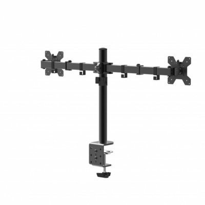 Suport dublu monitor Serioux, MM1903A, mobil, tilt:+/- 90 °, swivel: 180 ° , rotatie 360°, VESA: 75×75 / 100×100mm, compatibilitate 10"-27" , reglabil pe inaltime: 400mm ,extensie braț: 415mm ,greutate maxima suportata 8 kg, culoare negru - Img 2