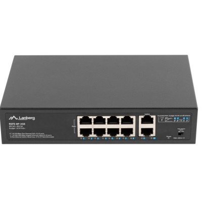 Switch 8x 100 Mb PoE+ / 2x 1 Gb, fara management, rack 10"/19", Gigabit Ethernet, 120W