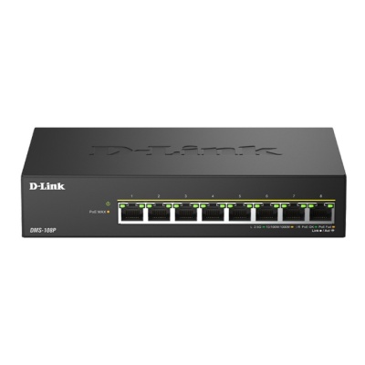 Switch DLink DMS-108P, 8 porturi, PoE, 8 x RJ-45, Auto MDI/MDIX adjustment for all ports, viteza de transfer LAN 2.5 Gbps, capacitate 40 Gbps